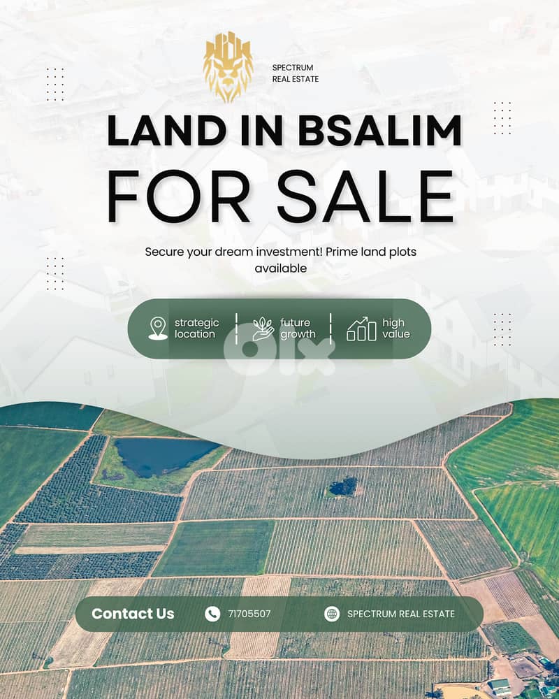 EXCLUSIVE LAND FOR SALE IN BSALIM PRIME ZONE 30/90, (BS-121) 0