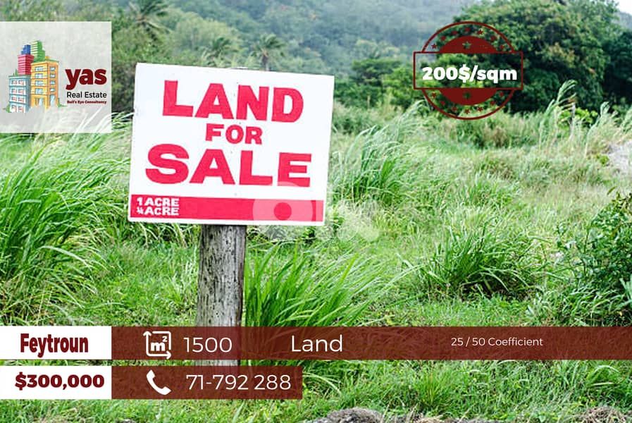 Feytroun 1500m2 | 25 / 50 Coefficient | Flat Land | Classy District|WA 0