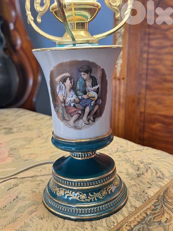 handmade porcelain and opaline lamp 1