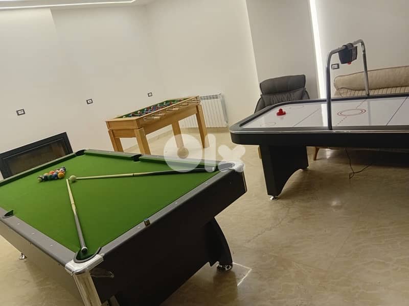 Pool table 8 ft big size + Air hockey with score board + Babyfoot zayn 0