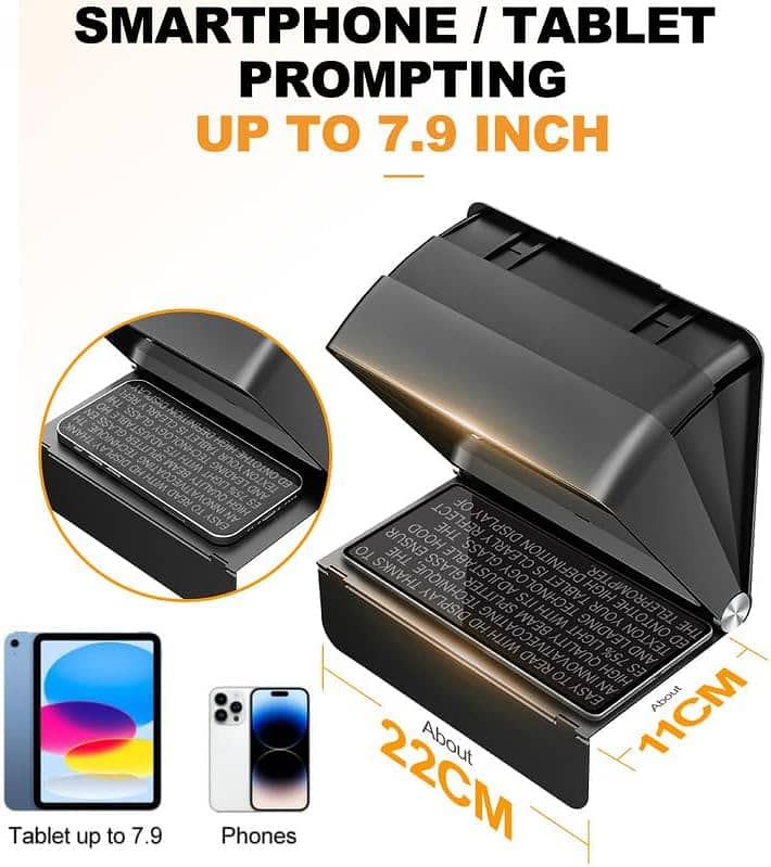 LENSGO TC7 II Foldable Teleprompter for Camera and Smartphone 2