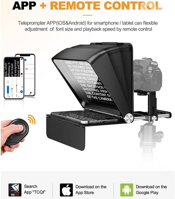 LENSGO TC7 II Foldable Teleprompter for Camera and Smartphone 3
