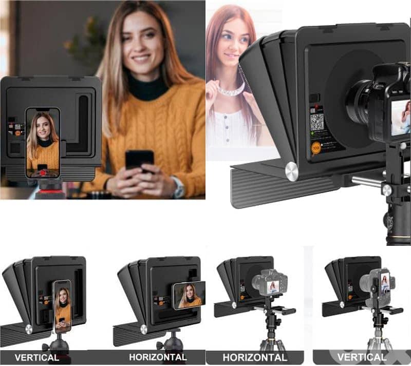 LENSGO TC7 II Foldable Teleprompter for Camera and Smartphone 4