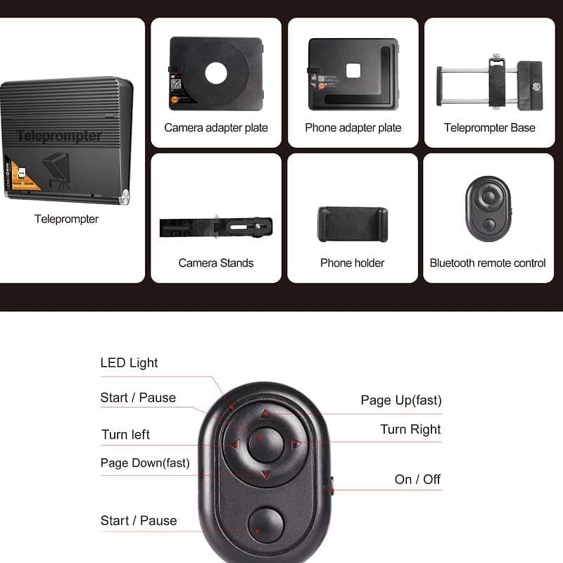 LENSGO TC7 II Foldable Teleprompter for Camera and Smartphone 6
