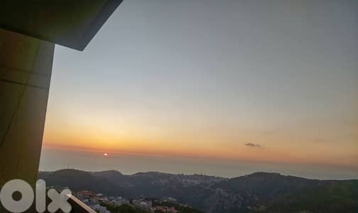 Furnished Apartment in Mazraat Yachouh, Metn with Sea + Mountain View.
