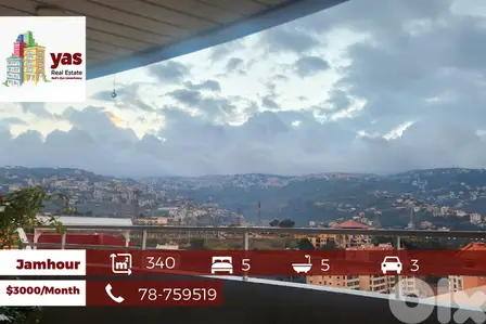 Jamhour 340m2 | Terrace 16m2 | Rent |Pool | Prime Location | View | PA