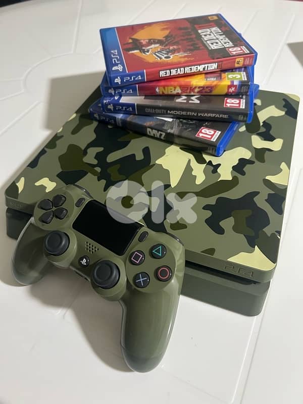 ps4 slim 1tb + 4cds 0
