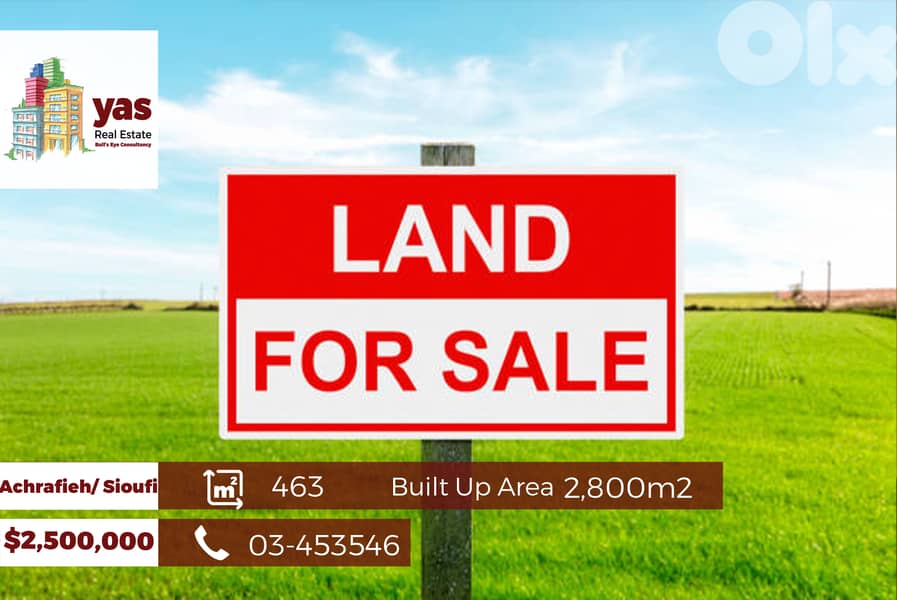 Achrafieh / Sioufi 463m2 | Land | 2800m2 Built Up Area | PA | 0