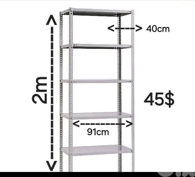 stand with shelves racks for display shop زوايا و رفوف حديد 0