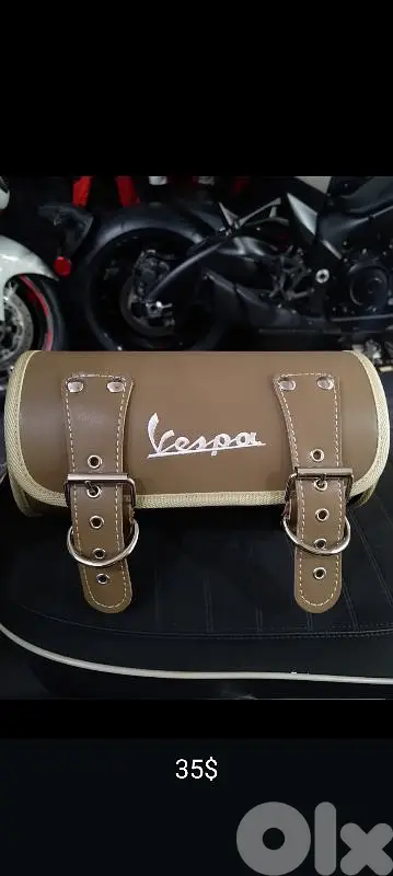 vespa rear leather bag