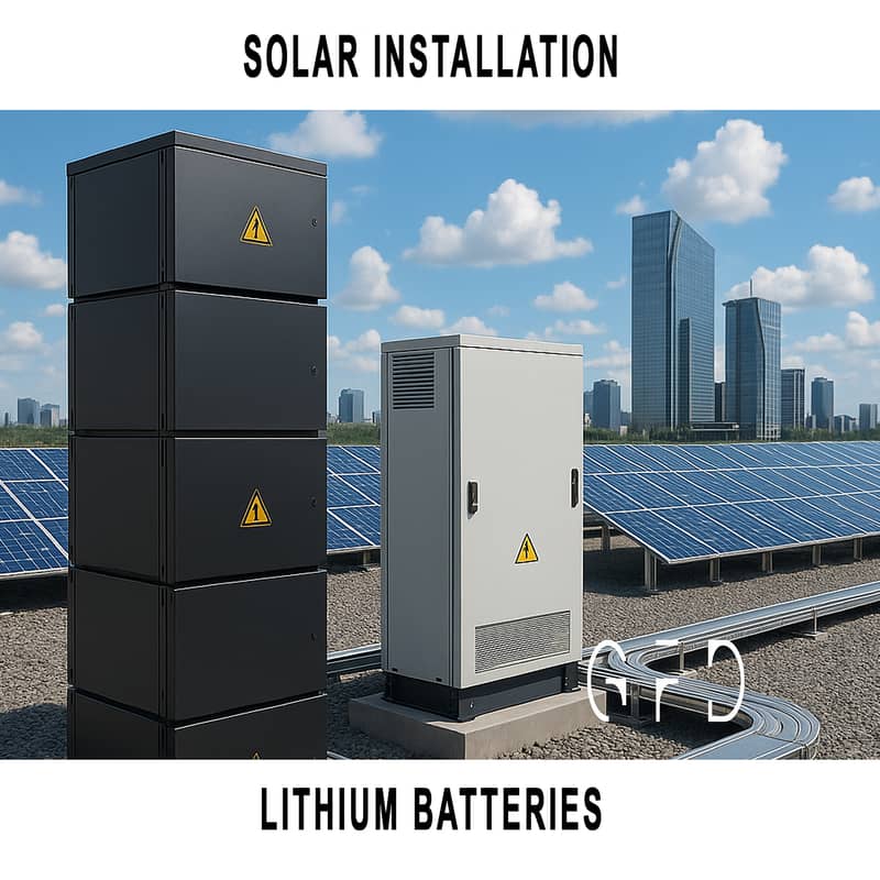 Industrial Solar Installation with High-Capacity Lithium Battery Backu 0