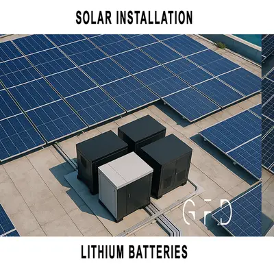 Solar Energy Installation Paired with Long-Life Lithium Batteries
