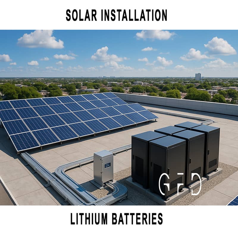 Industrial Solar Installation with Lithium Battery Monitoring Systems 0