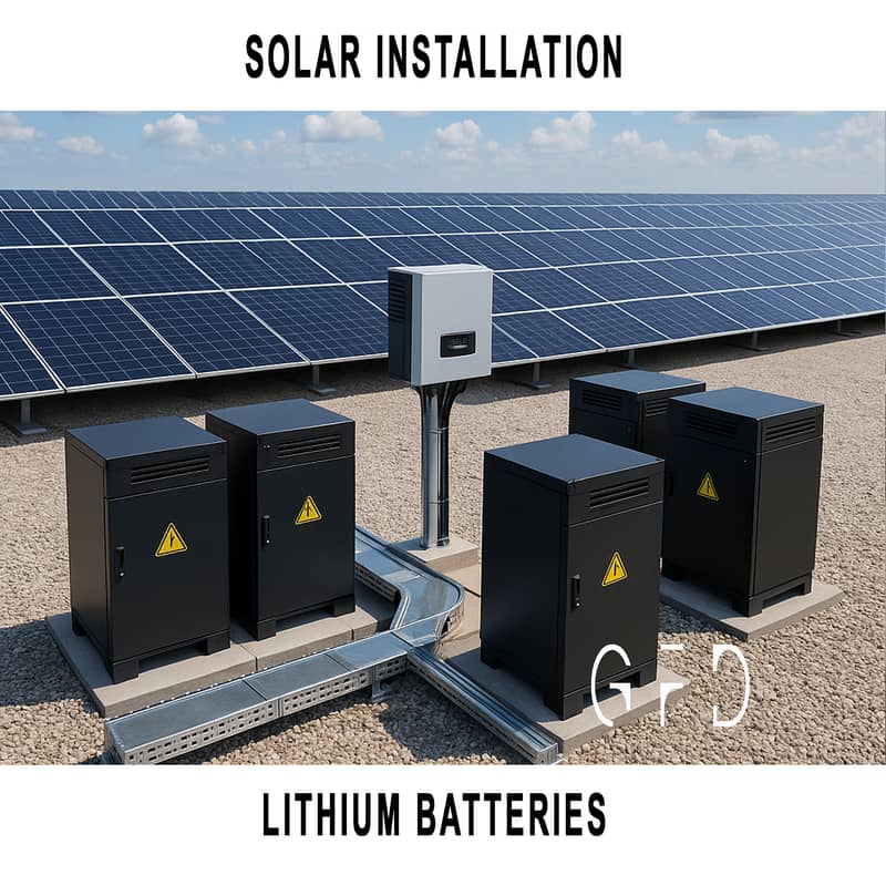 High-Performance Lithium Batteries Installed with Precision Solar Layo 0