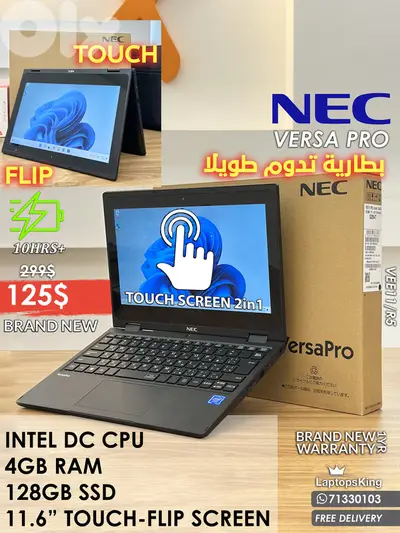 NEC VERSA PRO INTEL DC 11.6" FLIP TOUCH SCREEN LAPTOP