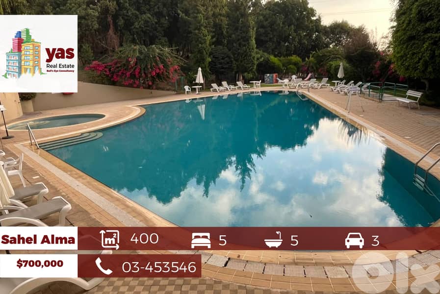 Sahel Alma 400m2 | Open Sea View | Pool |Accessible | PA | 0