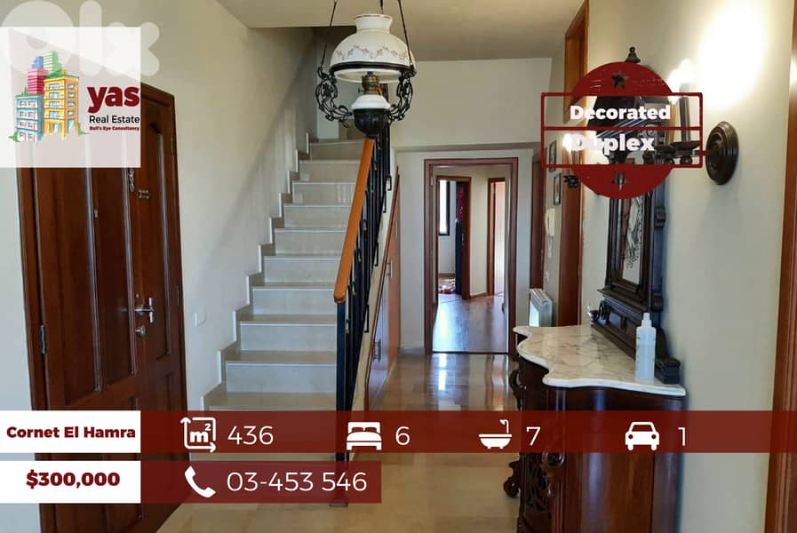 Cornet El Hamra 436m2  | Duplex | Amazing View | Catch | PA 0