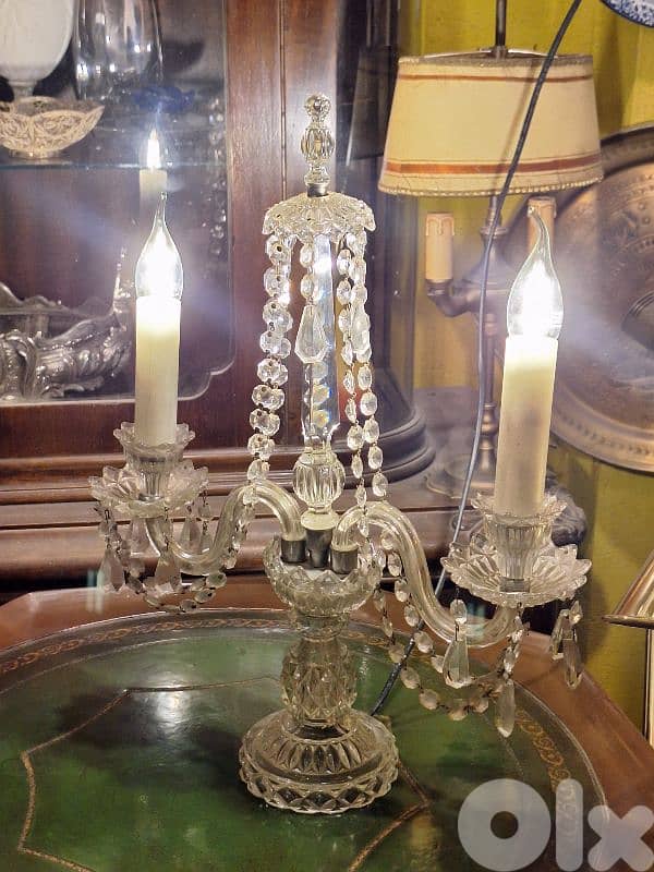 czech crystal lamp stamped original 0