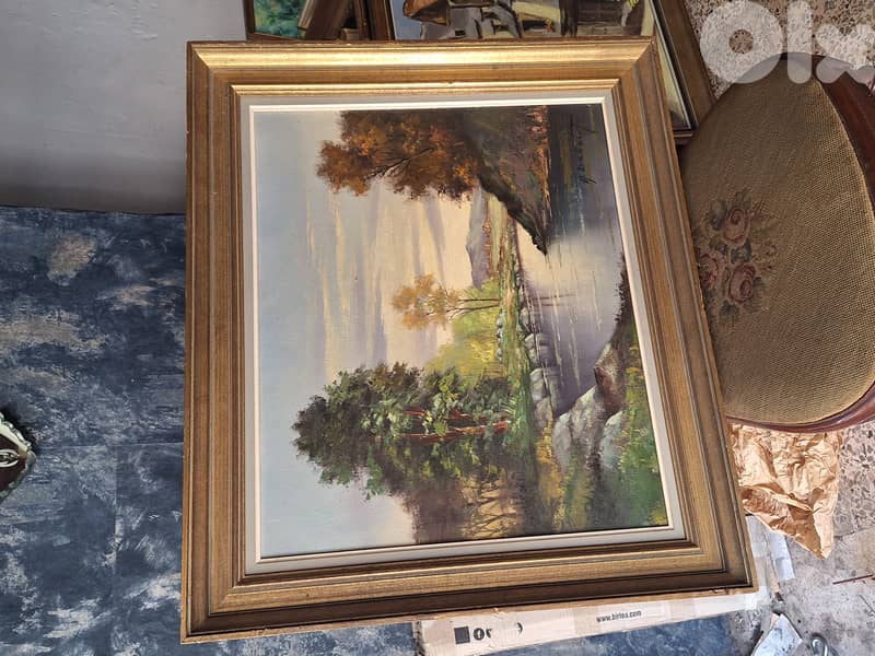 large handpainted signed european 0