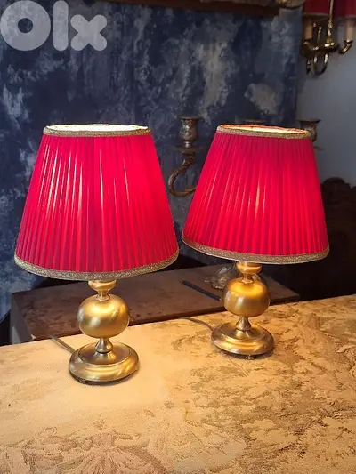 2 small brass lamps