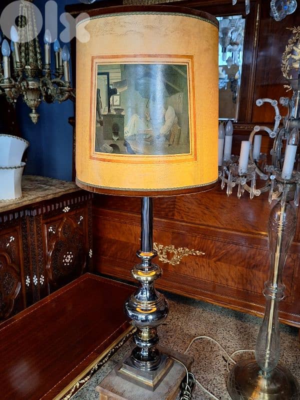 large lamp leather hand painted top 0