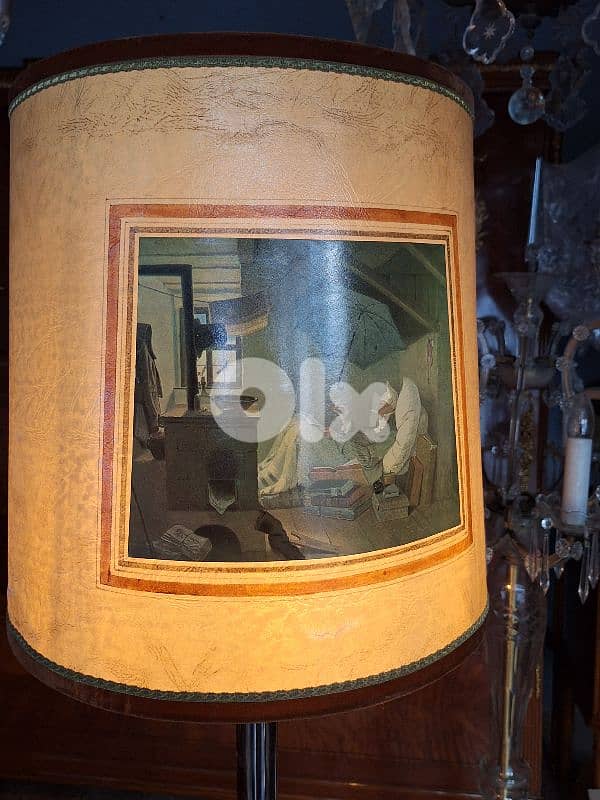 large lamp leather hand painted top 1