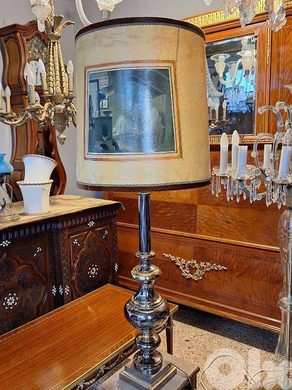 large lamp leather hand painted top 2