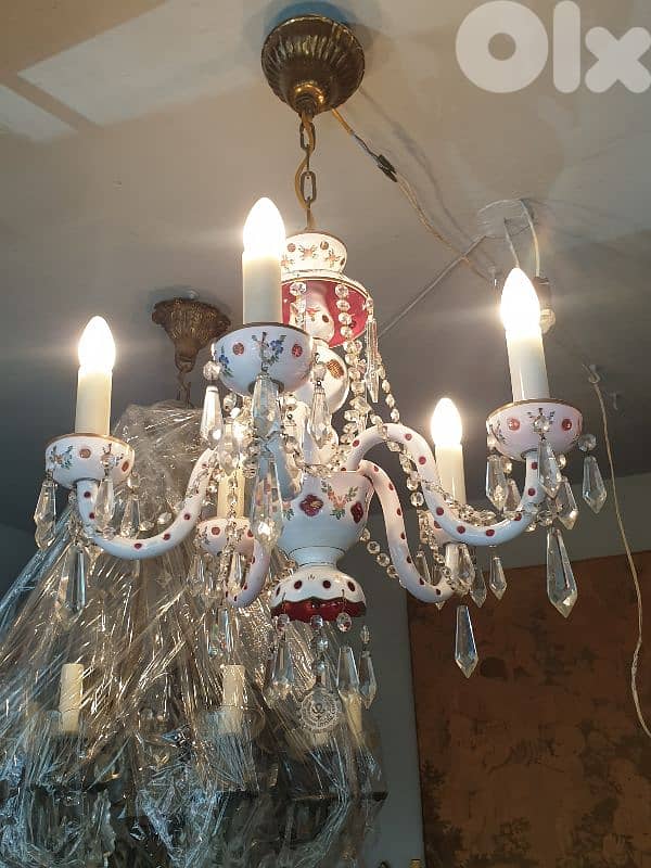 original czech opaline crystal chandelier 0