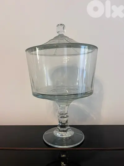 vase clear glass with cover