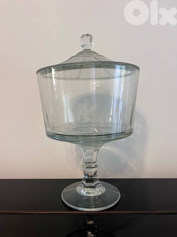 vase clear glass with cover 0