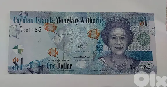 Cayman Islands One Dollar Banknote Memorial for Queen Elizabeth II