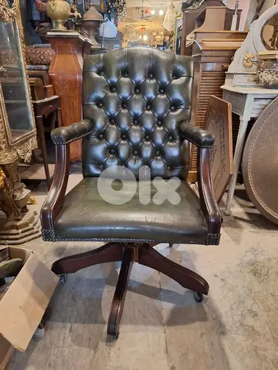 English genuine leather office chair