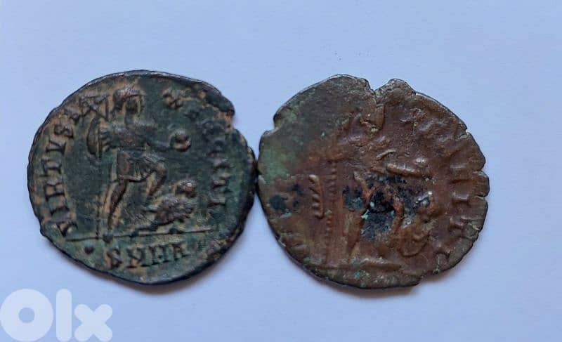 set of Two Roman Coins for Emperor Theodosius I year 379AD 1