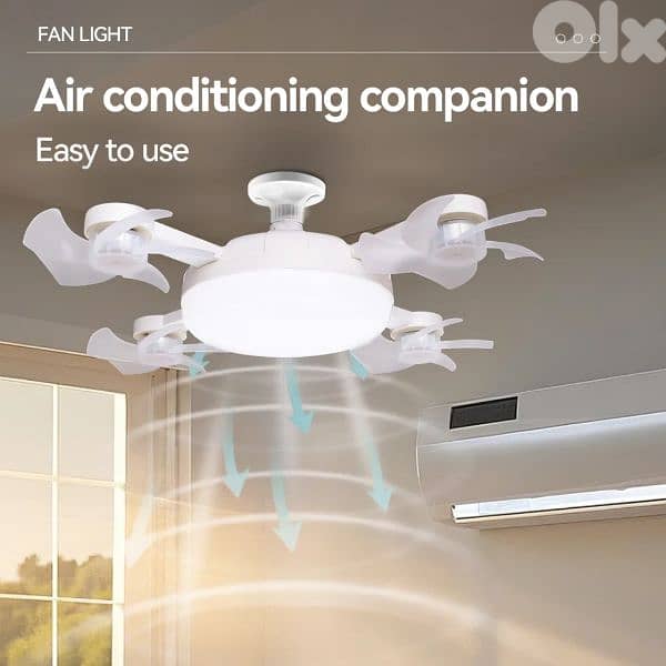 Drone Ceiling Fan ، LED Lights 3 Speed E27 With Remote Control 1