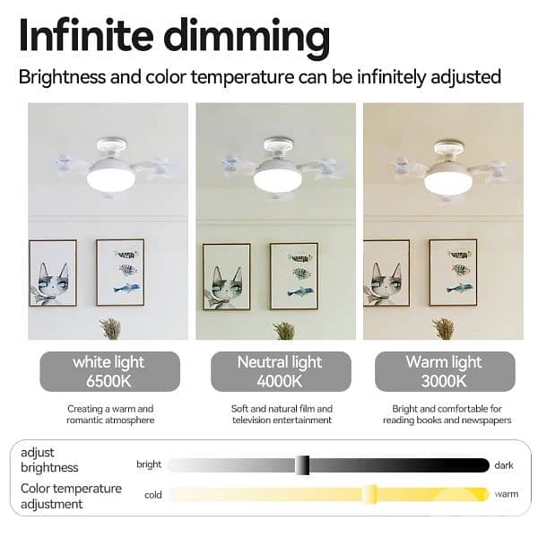Drone Ceiling Fan ، LED Lights 3 Speed E27 With Remote Control 2