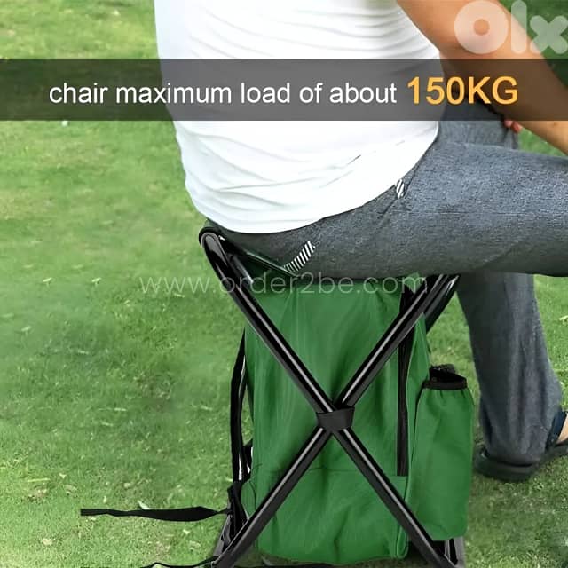 Portable Backpack Chair – Fold-Out Seat & Cooler for Camping (150 kg) 8
