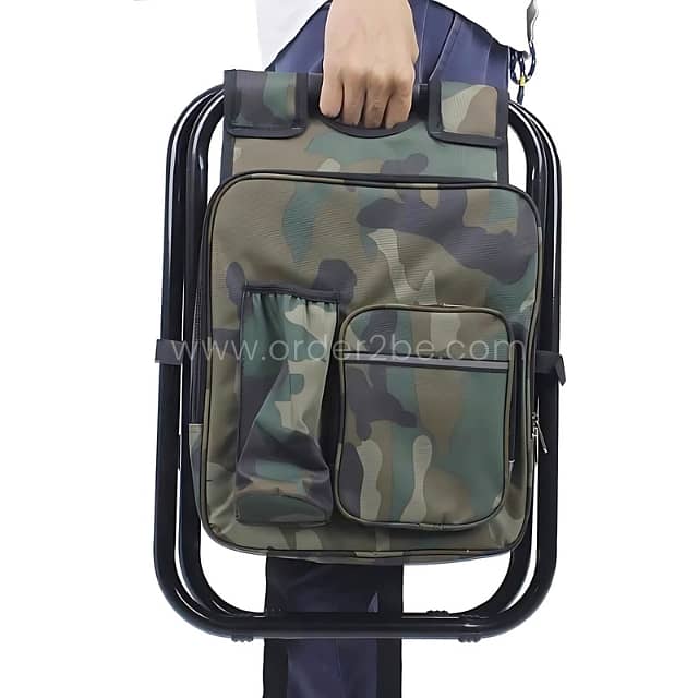 Portable Backpack Chair – Fold-Out Seat & Cooler for Camping (150 kg) 9