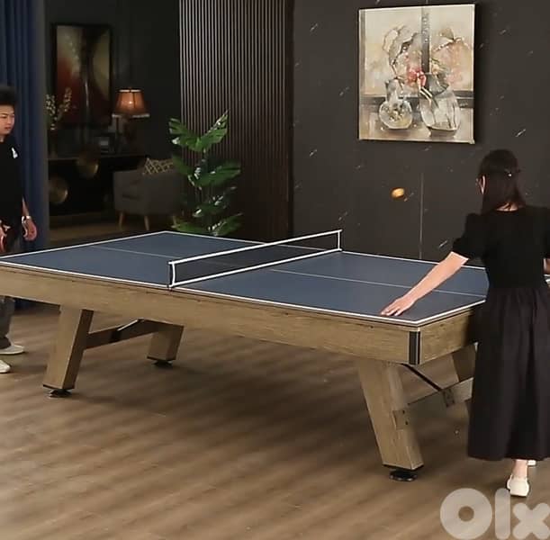 POOL TABLE 8 FT WITH TABLE TENNIS & DINNING TOP 3 in 1 2