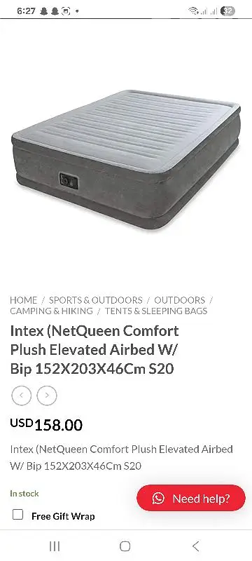 intex net Queen comfort plus Airbed
