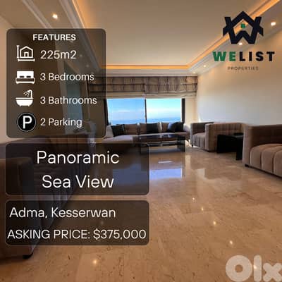 225sqm Apartment for sale in Adma, Kesserwan   REF: MA25FSAD225375