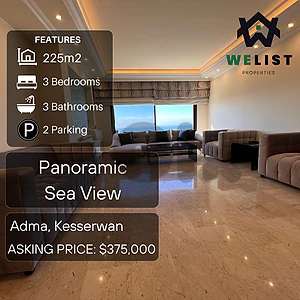 225sqm Apartment for sale in Adma, Kesserwan   REF: MA25FSAD225375