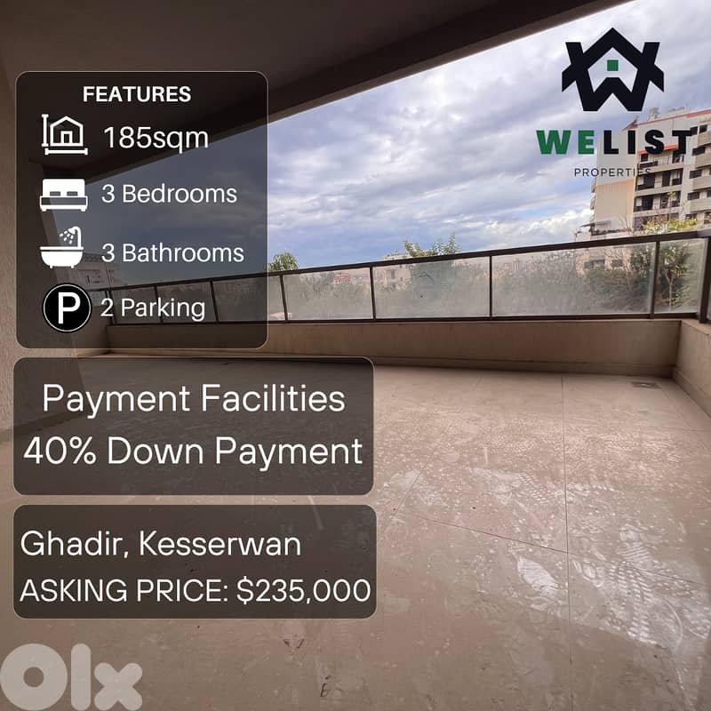 185sqm Apartment for sale in Ghadir - Jounieh   REF: MA25JSG185235 0