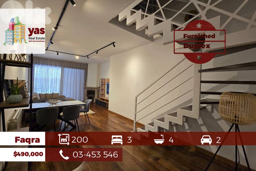 Faqra 200m2 | Furnished Duplex Chalet | Modern | Pool Access | DA | 0