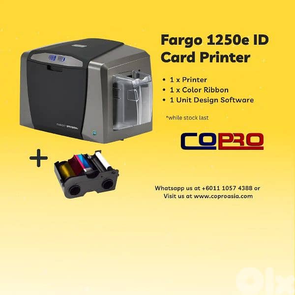 id card printer color Hid Fargo 1250e FD 2