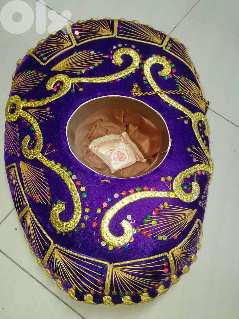 Sombrero Mariachi Hat from Mexico in Purple and Gold Colour Combinatio 5