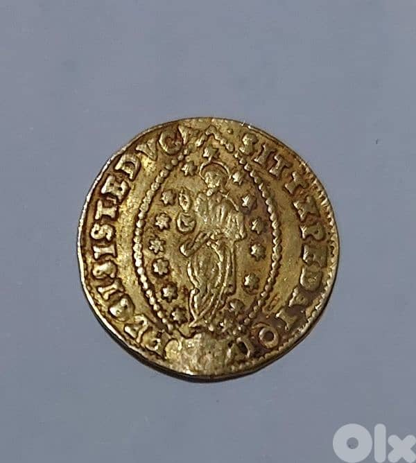 Jesus Christ Gold coin Ducat Venice Italy 3.3 gr year around 1290 AD 0