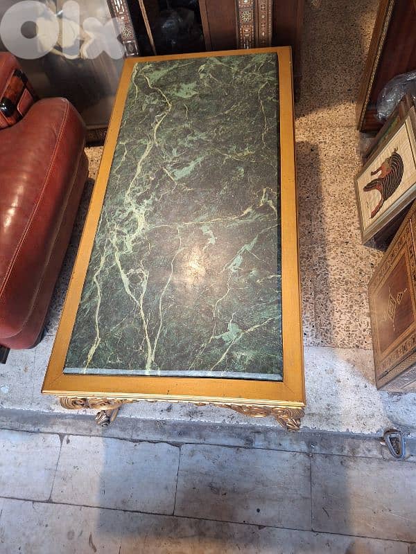 wooden coffee table with marble top 5