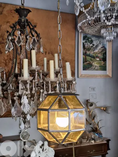 colored glass lantern