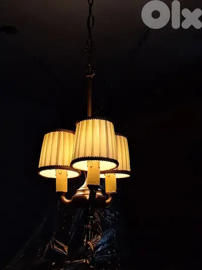 french bronze small 3 lamps chandelier