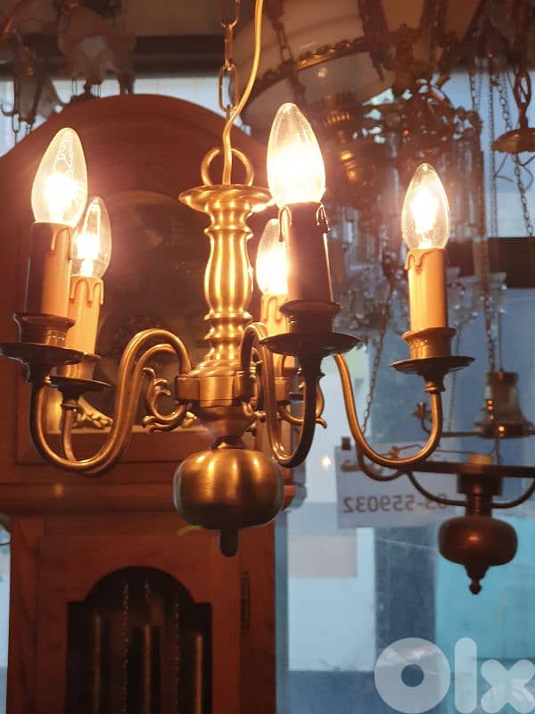 5 lamps english bronze chandelier 0